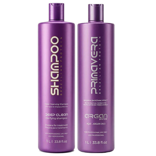 KIT PRIMAVERA SILK PROTEIN ARGAN OIL 1L + Shampoo 1L Kit -Florensa Brasil